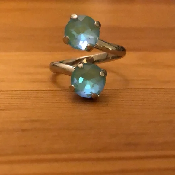 Aquamarine Crystal Statement Ring - Picture 9 of 12